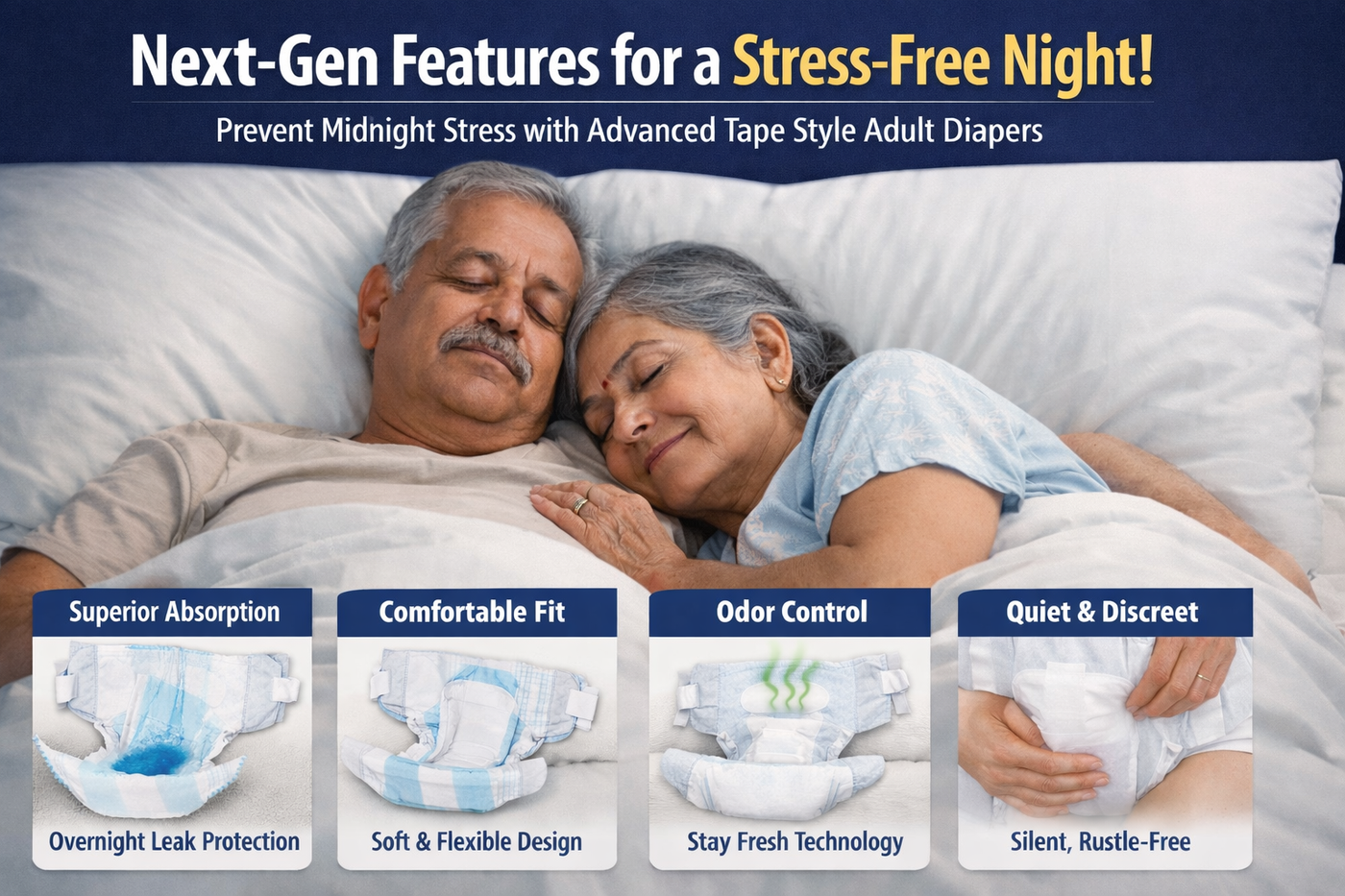 4 Next-Gen Features in Tape Style Adult Diapers That Prevent Midnight Stress