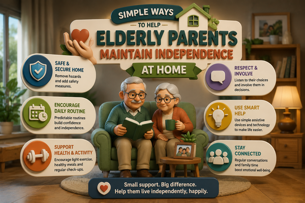 Simple Ways to Help Elderly Parents Maintain Independence at Home